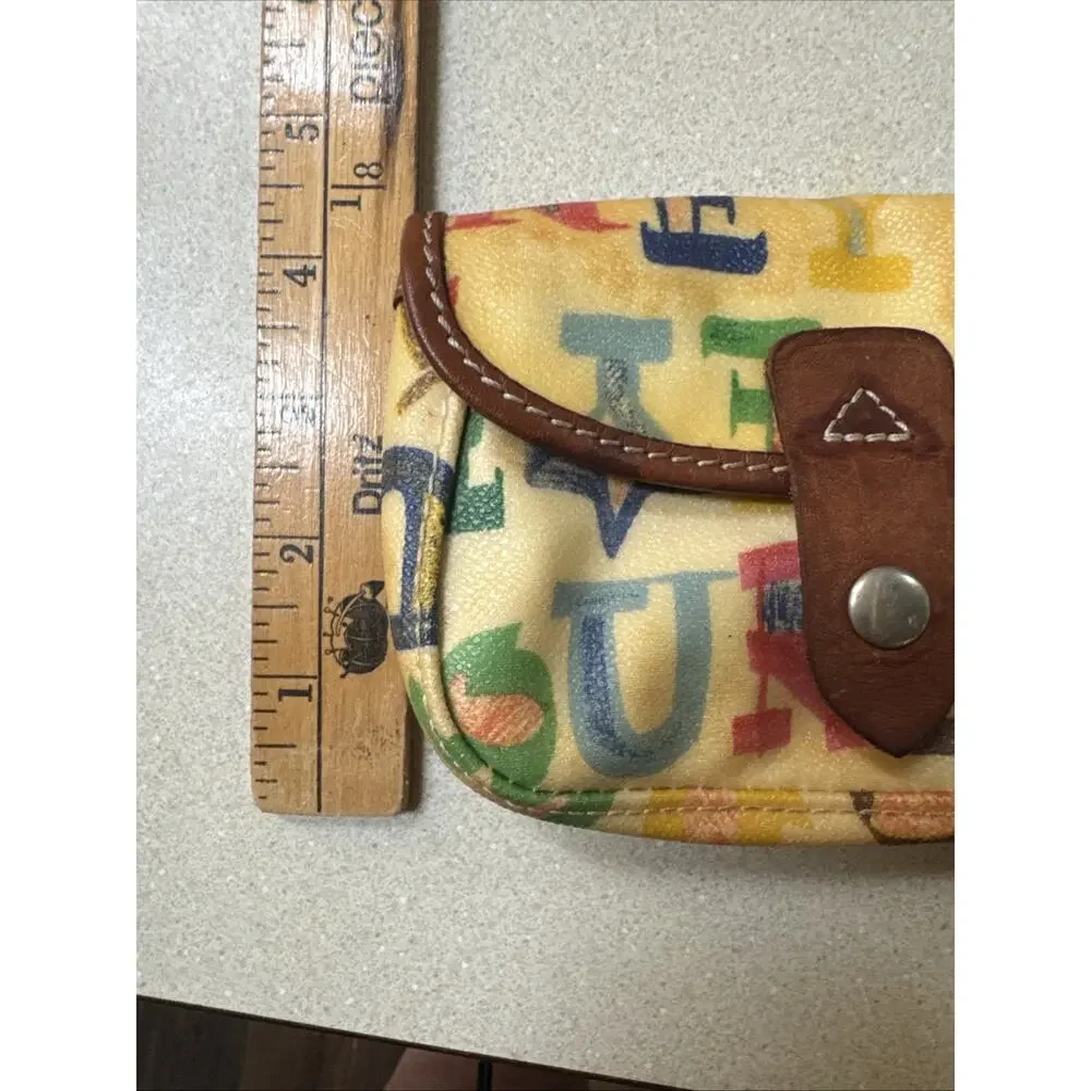 Dooney & Bourke Graffiti Print Wristlet Wallet Leather Y2K